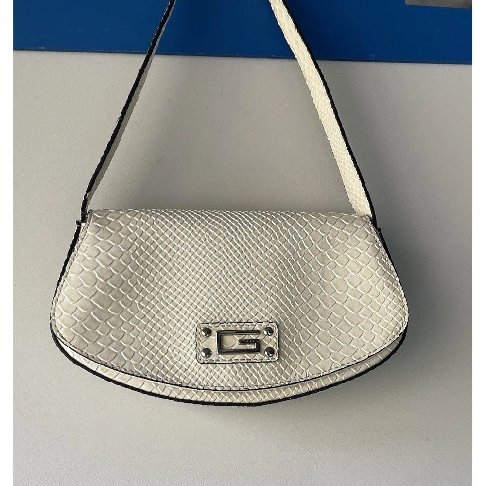 Guess Cream Monogram Studded Mini Shoulder Bag Purse